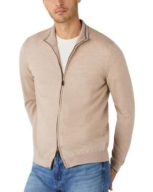 Robert Talbott Dalton Full Zip Sweater - Natural