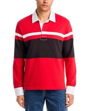 Rag & Bone Classic Cotton Stripe Rugby Shirt - Red