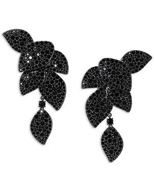 Nadri Starlet Crystal Leaf Linear Earrings - Black