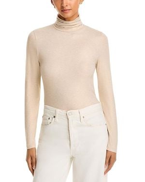 Majestic Filatures Metallic Turtleneck Top - White