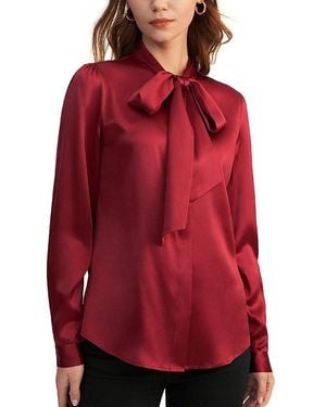LILYSILK Bow-Tie Neck Silk Blouse - Red