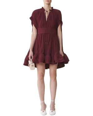 Lanvin Short Charmeuse Dress - Red