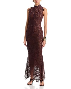 De La Vali Ainhoa Lace Midaxi Dress - Purple