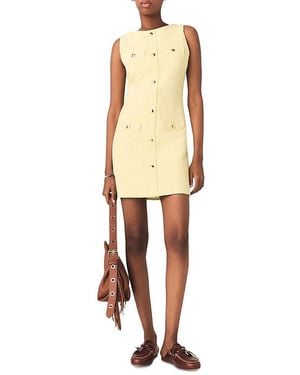 Maje Rylener Tweed Mini Dress - Yellow