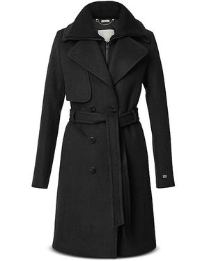 SOIA & KYO Fabianne Classic Notch Collar Coat - Black