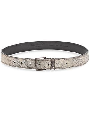 Kurt Geiger Snake Embossed Leather Belt - White