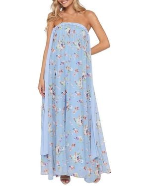 Petal & Pup Codie Off Shoulder Maxi Dress - Blue