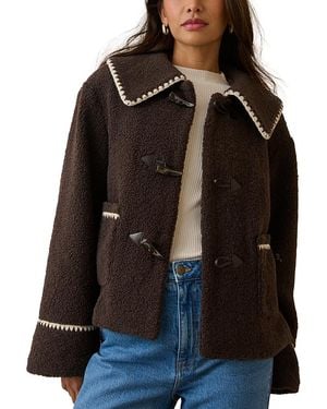 Nobody's Child Whipstitch Borg Jacket - Brown