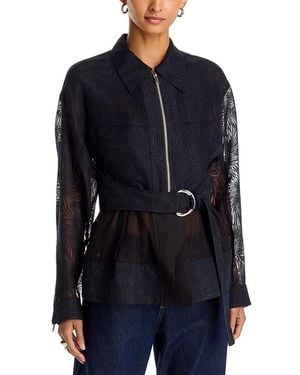 3.1 Phillip Lim Organza Fil Coupe Double Layered Utility Jacket - Blue