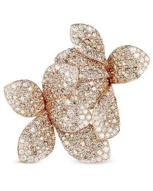 Pasquale Bruni 18K Rose Giardini Segreti & Champagne Diamond Pave Floral Ring - White