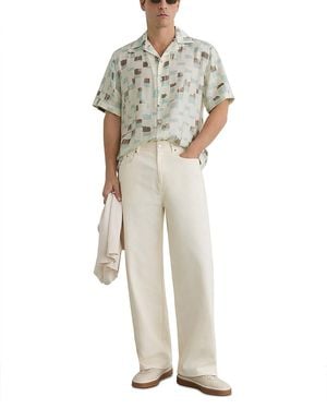 Reiss Vespucci Short Sleeve Patterned Shirt - White