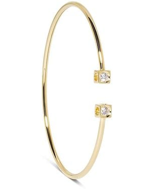 Dinh Van 18K Le Cube Diamant Diamond Wire Cuff Bracelet - Metallic
