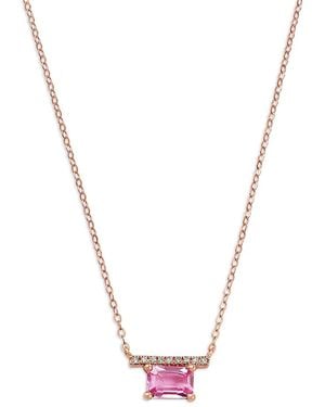 Bloomingdale's Fine Collection Diamond & Sapphire Pendant Necklace - Metallic