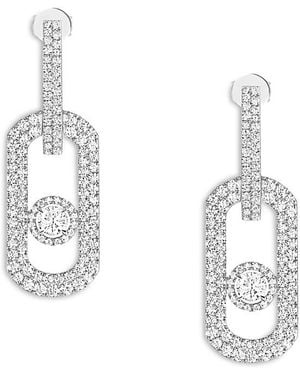 Messika 18K So Move Diamond Pave Oval Drop Earrings - Metallic