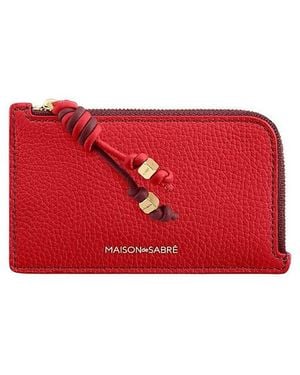 Maison De Sabre Leather Zip Card Holder - Red