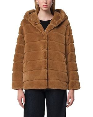 Apparis Goldy Faux Fur Hooded Short Coat - Brown