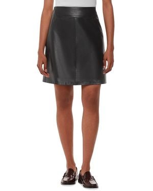 Whistles Petite Leather A Line Skirt - Black