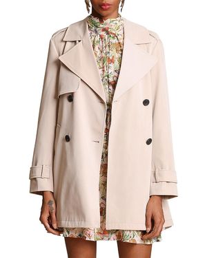 Avec Les Filles Drapey Mid Length Trench Jacket - Natural
