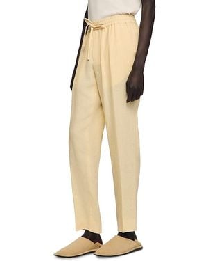 Sandro Alpha Elastic Linen Pants - Natural