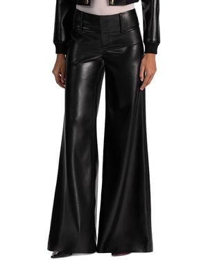 Alice + Olivia Olivia Vegan Wide Leg Pant - Black