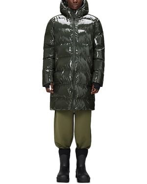 Rains Alta Long Puffer Jacket - Green