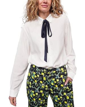 WILDFANG The Empower Long Sleeve Bow Button Up Shirt - White