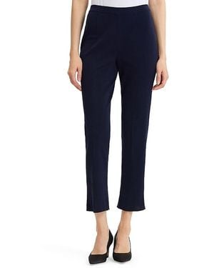 Ming Wang Knit Straight-Leg Ankle Pants - Blue