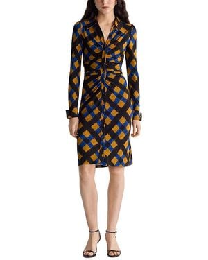 Diane von Furstenberg Sheska Ruched Shirtdress - Black