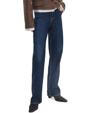 Rag & Bone Shea High Rise Cotton Stretch Full Straight Jeans - Blue
