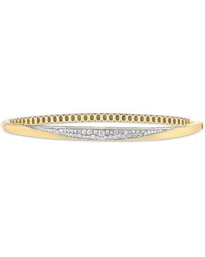 Lana Jewelry 14K Diamond Dipped Hinged Bangle Bracelet, 0.36 Tcw - White