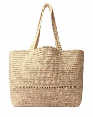 Maje Crocheted Raffia Tote - Natural