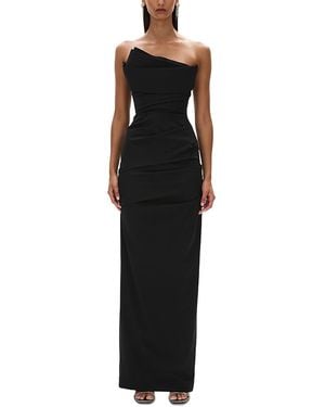 Rachel Gilbert Salma Asymmetric Strapless Gown - Black