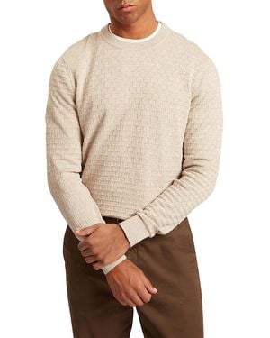Ted Baker Sainsy T Stitch Cotton Wool Sweater - Natural