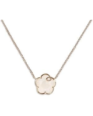 Pasquale Bruni 18K Petit Joli Pearl Of The Moon Gem & Diamond Flower Pendant Necklace, 15.75 - Metallic