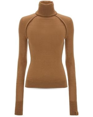 Victoria Beckham Turtleneck Sweater - Brown