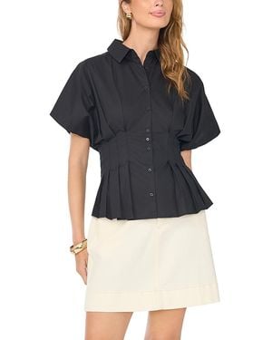 Vince Camuto Pleated Dolman Sleeve Blouse - Blue