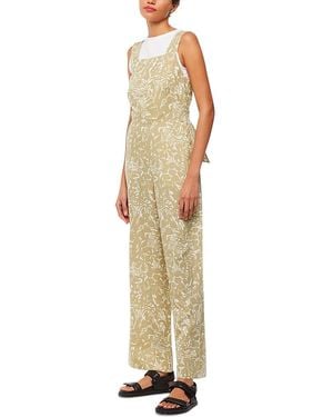 Whistles Tropical Leaves Jumpsuit - Metallic