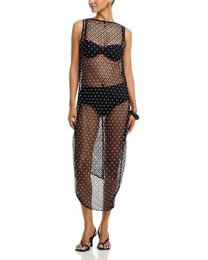 Paris Georgia Basics Asymmetric Pearl Dress - Black