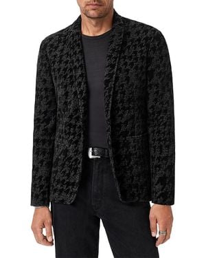 John Varvatos Kal Houndstooth Knit Blazer - Black