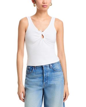 Bardot Mason Ribbed Tank - Blue