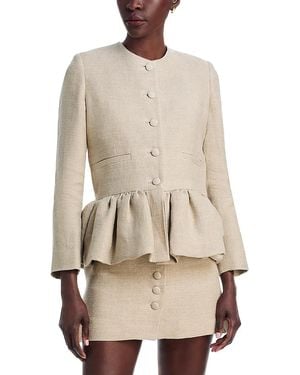 LIBEROWE Linen Peplum Jacket - Gray