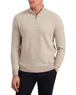Ted Baker T Stitch Quarter Zip Pullover Sweater - Natural