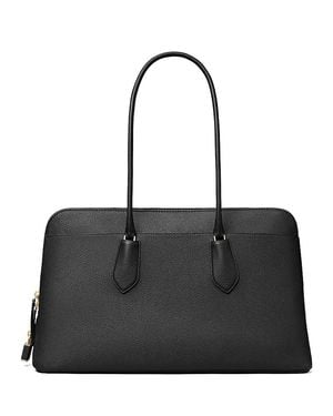 Tory Burch Lock Leather Satchel - Black