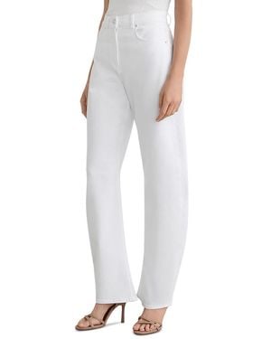 Reiss Petites Sabel Mid Rise Barrel Jeans - White