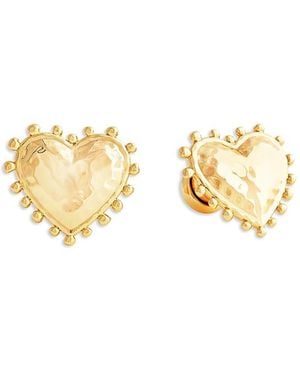 Anabel Aram Heart 18K Plated Stud Earrings, 0.7L - Metallic