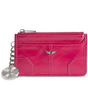Zadig & Voltaire Sunny Leather Card Case - Pink