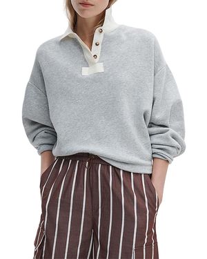 Rag & Bone Vintage Terry Polo Sweatshirt - Gray