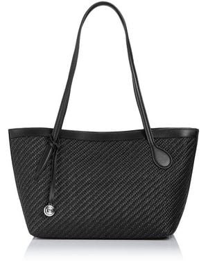 Liffner Sprout Midi Raffia Tote - Black