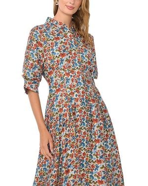 Vince Camuto Printed Button Up Shirt Dress - White