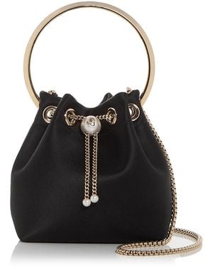 Jimmy Choo Bon Bon Satin Top Handle Bag - Black